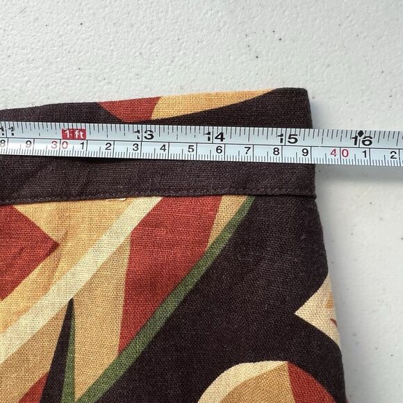 HOUSE of HARLOW 1960 Linen Blend Tropical Print Tiered Midi Skirt Sz M - Picture 11 of 12